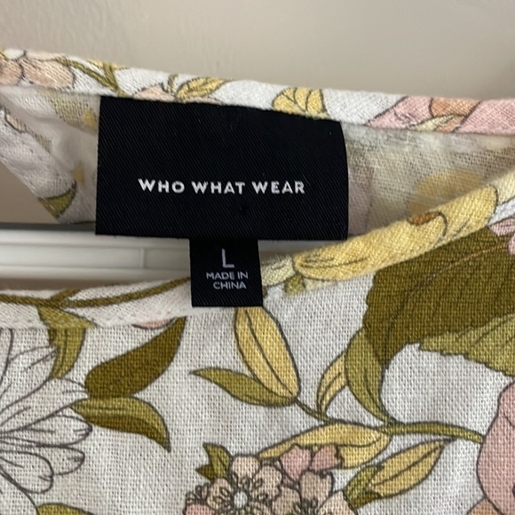 Who what wear floral linen dress long large - Picture 5 of 11